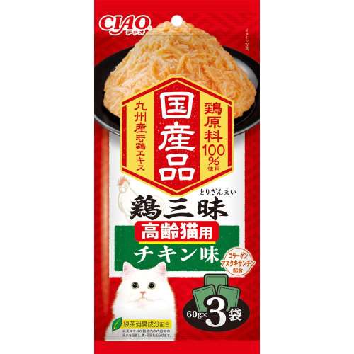 いなば食品　鶏三昧　高齢猫用　チキン味　６０ｇ×３Ｐ