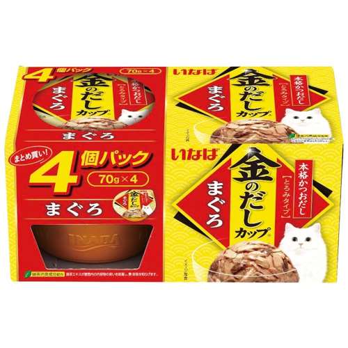 いなばペットフード　金のだしカップ　７０ｇ×４個パック　まぐろ