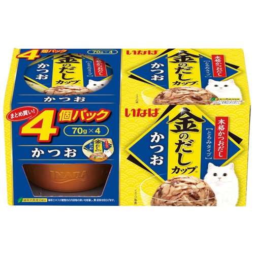 いなばペットフード　金のだしカップ　７０ｇ×４個パック　かつお