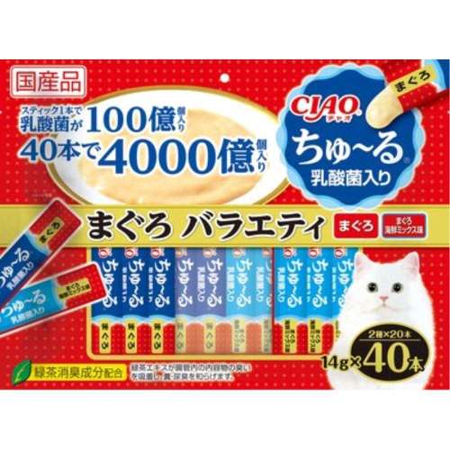 いなば食品　ＣＩＡＯ　ちゅ～る乳酸菌入り　４０本　まぐろバラエティ　４０本