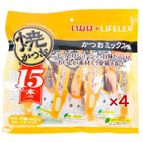 いなばペットフード　焼きかつお　１５本入 かつおミックス味　×4個セット