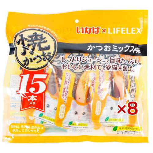 いなばペットフード　焼きかつお　１５本入 かつおミックス味　×8個セット