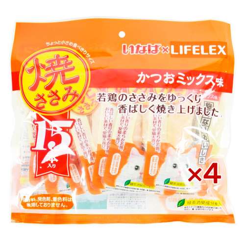 いなばペットフード　焼きささみ　１５本入 かつおミックス味　×4個セット