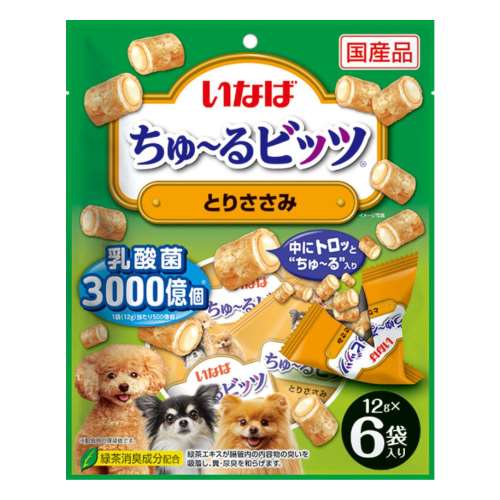 いなば食品　ちゅーるビッツ６個 とりささみ乳酸菌３０００億個