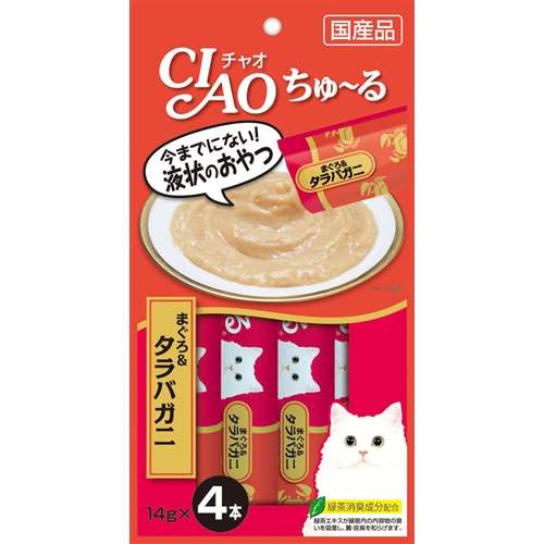 いなばペットフード　チャオ　ちゅ～る　まぐろ　タラバガニ入り　４Ｐ