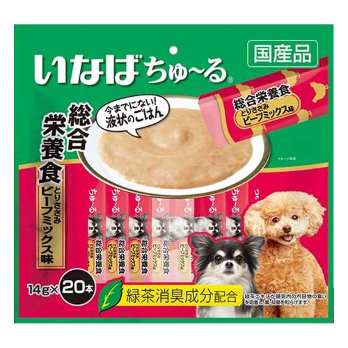 いなばペットフード　犬ちゅ～る　20本入り　総合栄養食　とりささみ　ビーフミックス味