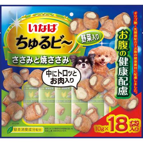 いなば食品　ちゅるビ～ささみと焼ささみ野菜入り　お腹の健康配慮　１０ｇ×１８袋