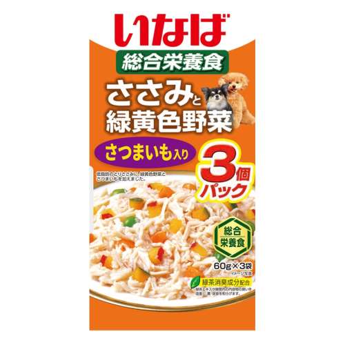 いなば食品　ささみと緑黄色野菜　さつまいも入り ６０ｇ×３Ｐ