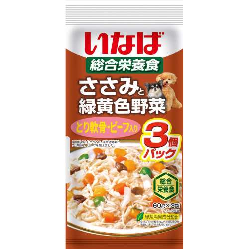 いなば食品　いなば　ささみと緑黄色野菜　とり軟骨・ビーフ入り　６０ｇ×３Ｐ