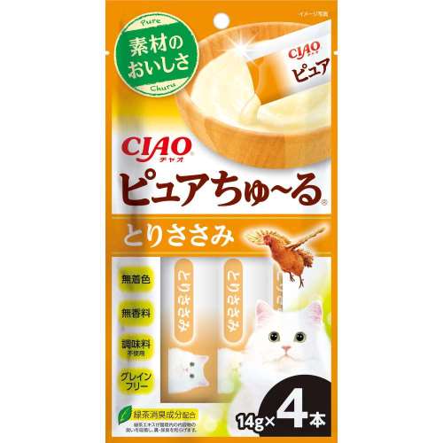 いなば食品　ＣＩＡＯピュアちゅ～るとりささみ　１４ｇ×４本
