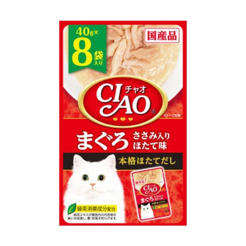 ＣＩＡＯパウチ　８Ｐ　まぐろ　ささみ入り　ほたて味