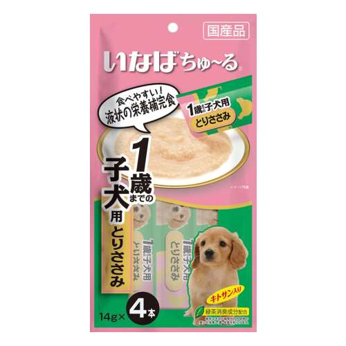 いなば食品　犬ちゅ～る４本入り １歳までの子犬用とりささみ