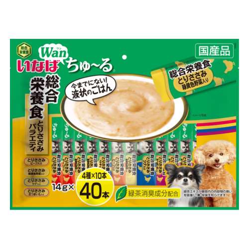 いなば食品　ＷＡＮちゅーる４０本 総合栄養食とりささみバラエティ