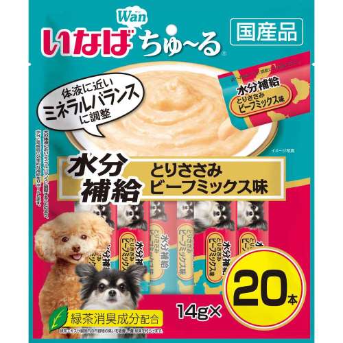 いなば食品　いなば　ちゅ～る水分補給　とりささみ　ビーフミックス味　２０本
