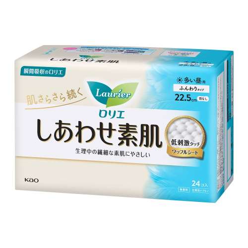 ロリエ　しあわせ素肌　多い昼用２２．５ｃｍ　羽なし　２４個