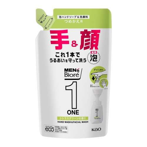 花王　メンズビオレ　ＯＮＥ　泡ハンドソープ＆洗顔料　つめかえ用　２００ml