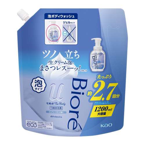 花王　ビオレｕ　ザ　ボディ　泡タイプ　ピュアリーサボンの香り　つめかえ用　１２００ｍｌ