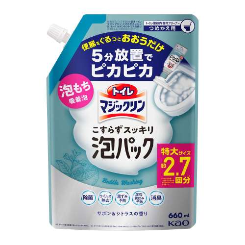 花王　トイレマジックリン　こすらずスッキリ泡パック　サボン＆シトラスの香り　つめかえ用　６６０ｍｌ