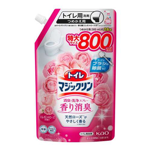 花王　トイレマジックリン消臭・洗浄スプレー　香り消臭　エレガントローズの香り　つめかえ用　800ｍｌ