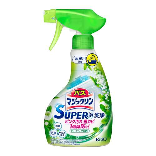 花王　バスマジックリン　ＳＵＰＥＲ泡洗浄　グリーンハーブの香り　本体　３５０ｍｌ