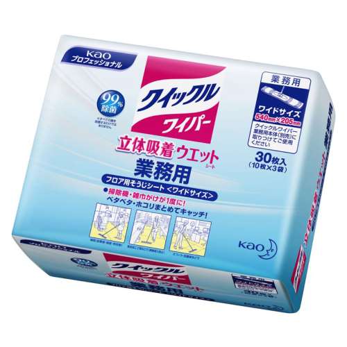 花王　クイックルワイパー　立体吸着ウェットシート　30枚入　業務用