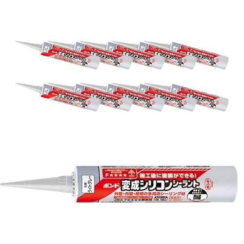 【まとめてお得】コニシ(Konishi) 変成シリコンシーラン ライトグレー ×10本セット