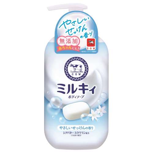 牛乳石鹸共進社　ミルキィボディソープ　やさしいせっけんの香り　ポンプ付500ｍｌ
