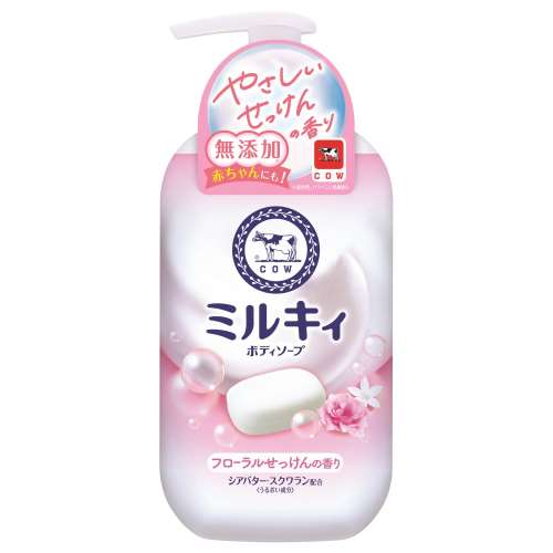 牛乳石鹸共進社　ミルキィボディソープ　フローラルせっけんの香り　ポンプ付５００ｍｌ