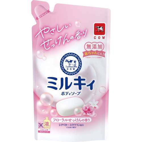 牛乳石鹸共進社　ミルキィボディソープ　フローラルせっけんの香り　詰替用360ｍｌ
