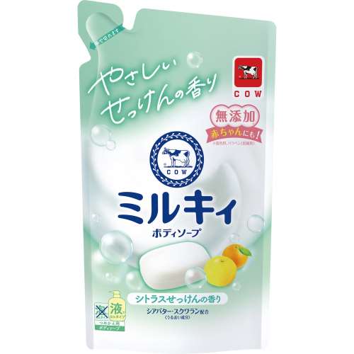 牛乳石鹸共進社　ミルキィボディソープ　シトラスせっけんの香り　詰替用360ｍｌ　×21個セット