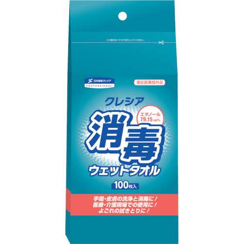 ■クレシア　消毒ウェットタオル詰替え　１００枚64125