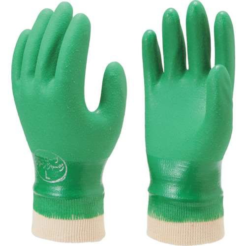 ■ショーワ　塩化ビニール手袋　まとめ買い　簡易包装グリーンジャージ　１０双入　Ｌサイズ NO600L10P