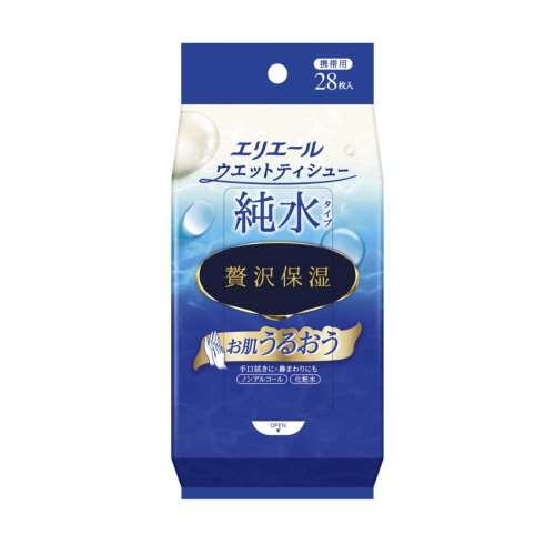 大王製紙　エリエールウエットティシュー純水タイプ贅沢保湿　携帯用２８枚