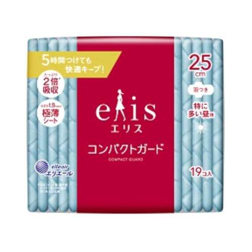大王製紙　エリスコンパクトガード　特に多い昼用　羽つき１９枚