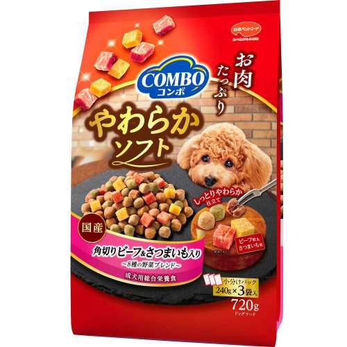 日本ペットフード　コンボ　ドッグ　やわらか角切りビーフさつまいも７２０ｇ