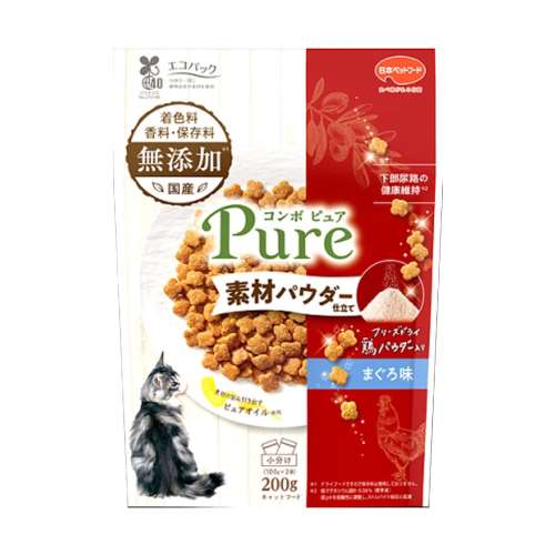 日本ペットフード　コンボピュアキャット　まぐろ味・鶏パウダー仕立て　２００ｇ