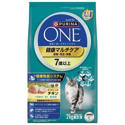 ピュリナワンキャット　健康マルチケア　７歳以上　チキン　２ｋｇ　×６個セット
