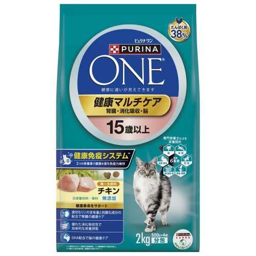 ピュリナワンキャット　健康マルチケア　１５歳以上　チキン　２ｋｇ　×６個セット