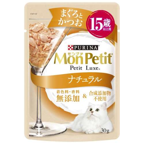 ネスレ日本　モンプチ　プチリュクスパウチナチュラル　１５歳以上用　まぐろとかつお３０ｇ