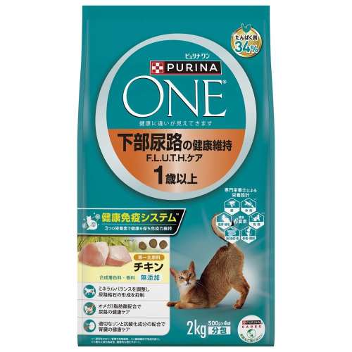 ピュリナワンキャット　下部尿路の健康維持Ｆ．Ｌ．Ｕ．Ｔ．Ｈ．ケア　１歳以上　チキン　２ｋｇ