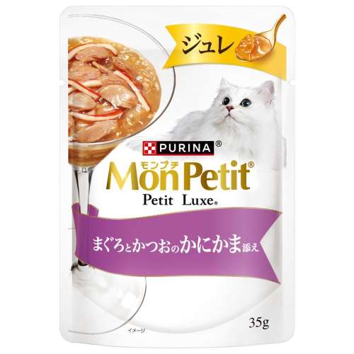 ネスレ日本　モンプチ　プチリュクスパウチジュレ　まぐろと鰹の蟹カマ添え３５ｇ