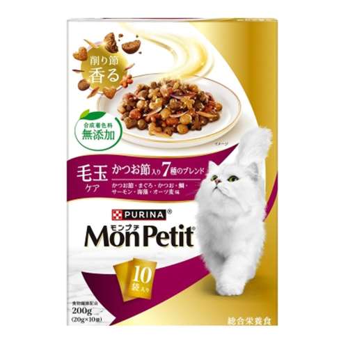 ネスレ日本　モンプチボックス　毛玉ケア　鰹節入り７種200g