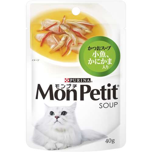 モンプチパウチスープメニュー　小魚、かにかま、かつお入り４０ｇ　×４８個セット