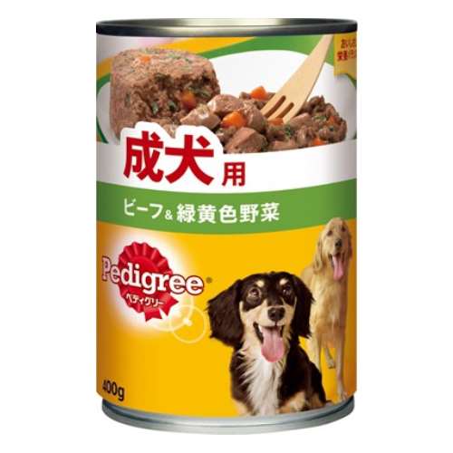 ぺディグリー ウェット缶 成犬用 ビーフ＆緑黄色野菜 ４００ｇ