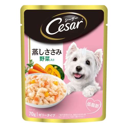 シーザーパウチ 蒸しささみ 成犬用 ささみ・野菜入り７０ｇ