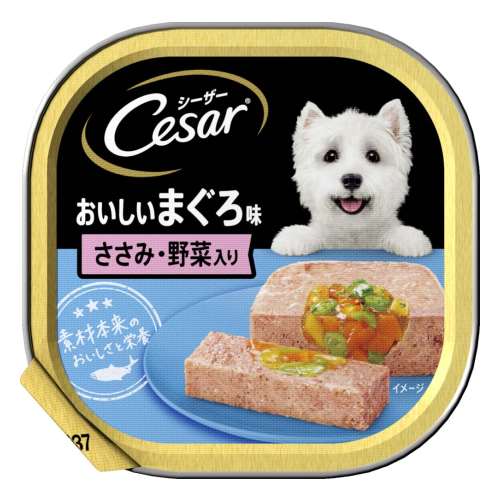 シーザートレイ　おいしいまぐろ味　ささみ・野菜入り　１００ｇ