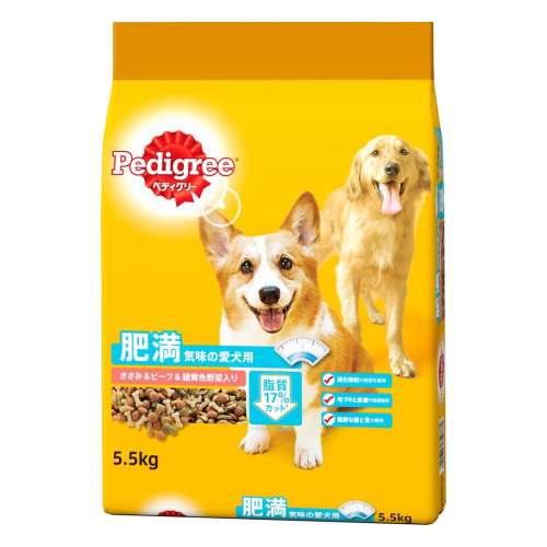 ペディグリー 肥満気味の愛犬用 ささみ＆ビーフ＆緑黄色野菜入り ５．５ｋｇ