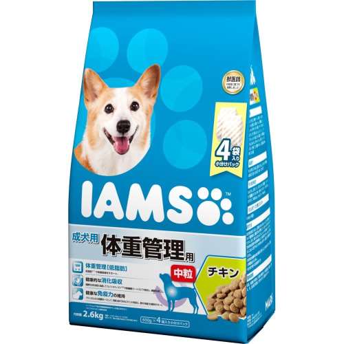 アイムス 成犬用 体重管理用 チキン 中粒 ２．６ｋｇ ×４個セット