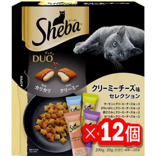 シーバ　デュオ　キャットフード　ドライ　クリーミーチーズ味セレクション　２００ｇ　成猫用 x12個セット