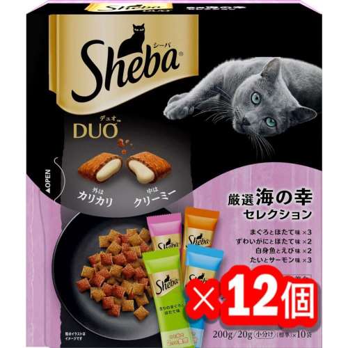 シーバ　デュオ　キャットフード　ドライ　厳選海の幸セレクション　２００ｇ　成猫用 x12個セット